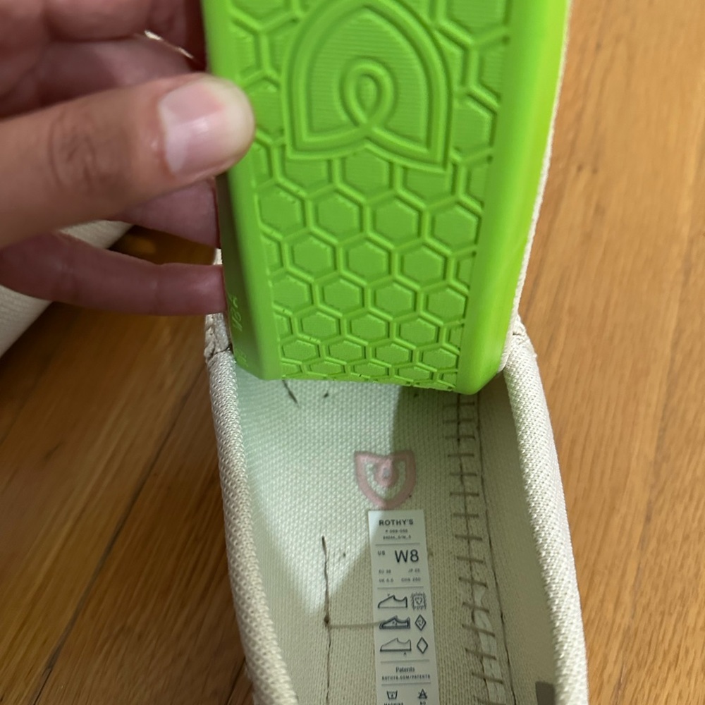 Rothy's Cream Slip-Ons with Pink Detail - Picture 6 of 6